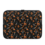 Halloween Skeleton And Pumpkin Print Laptop Sleeve