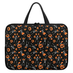 Halloween Skeleton And Pumpkin Print Laptop Sleeve With Handle