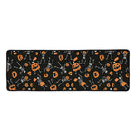 Halloween Skeleton And Pumpkin Print Long Kitchen Mat