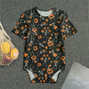 Halloween Skeleton And Pumpkin Print Men's Bodysuit