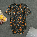 Halloween Skeleton And Pumpkin Print Men's Bodysuit