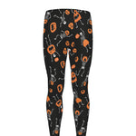 Halloween Skeleton And Pumpkin Print Men's leggings