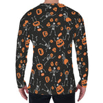 Halloween Skeleton And Pumpkin Print Men's Long Sleeve T-Shirt