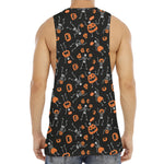 Halloween Skeleton And Pumpkin Print Men's Muscle Tank Top