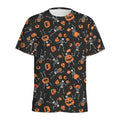 Halloween Skeleton And Pumpkin Print Men's Athletic T-Shirt