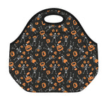 Halloween Skeleton And Pumpkin Print Neoprene Lunch Bag