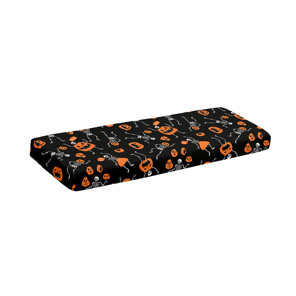 Halloween Skeleton And Pumpkin Print Piano Keyboard Cover