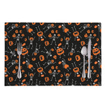 Halloween Skeleton And Pumpkin Print Placemat