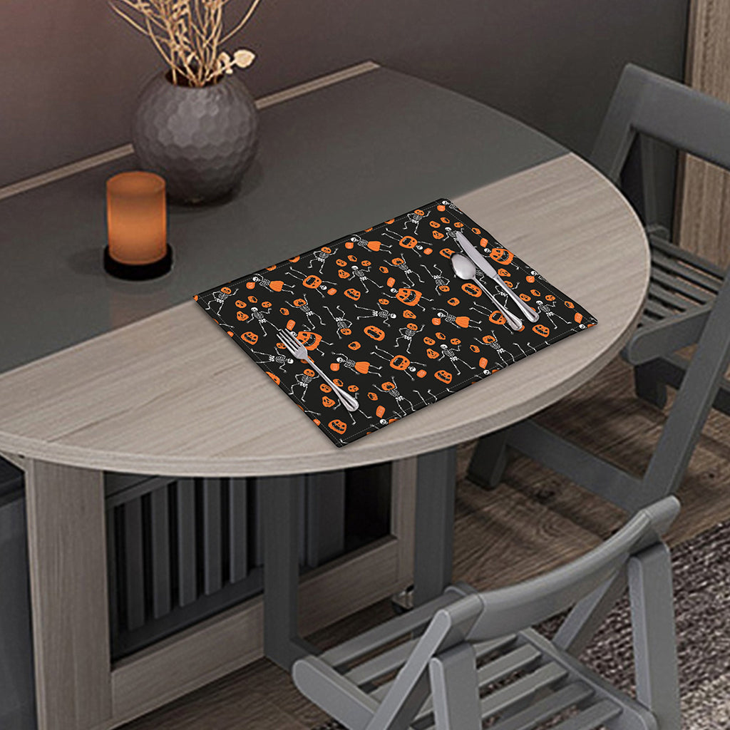 Halloween Skeleton And Pumpkin Print Placemat