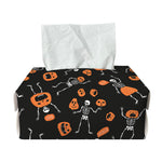 Halloween Skeleton And Pumpkin Print Rectangle Tissue Box Cover