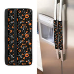 Halloween Skeleton And Pumpkin Print Refrigerator Handle Covers