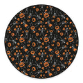 Halloween Skeleton And Pumpkin Print Round Floor Mat