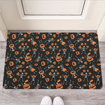 Halloween Skeleton And Pumpkin Print Rubber Doormat