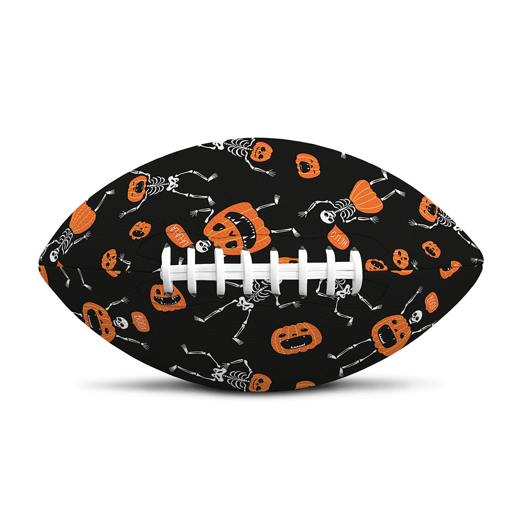 Halloween Skeleton And Pumpkin Print Rugby Ball