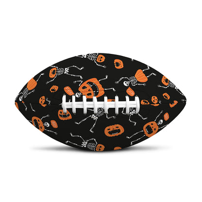 Halloween Skeleton And Pumpkin Print Rugby Ball