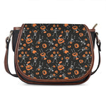 Halloween Skeleton And Pumpkin Print Saddle Bag