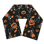 Halloween Skeleton And Pumpkin Print Scarf