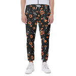 Halloween Skeleton And Pumpkin Print Scuba Joggers