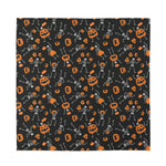 Halloween Skeleton And Pumpkin Print Silk Bandana