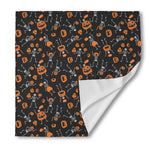 Halloween Skeleton And Pumpkin Print Silk Bandana