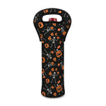 Halloween Skeleton And Pumpkin Print Single Neoprene Wine Tote