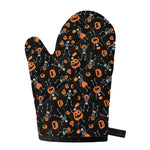 Halloween Skeleton And Pumpkin Print Single Oven Mitt