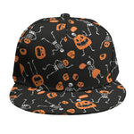 Halloween Skeleton And Pumpkin Print Snapback Cap