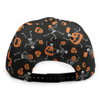 Halloween Skeleton And Pumpkin Print Snapback Cap