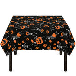 Halloween Skeleton And Pumpkin Print Tablecloth