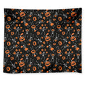 Halloween Skeleton And Pumpkin Print Tapestry