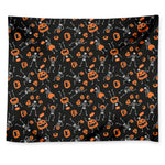 Halloween Skeleton And Pumpkin Print Tapestry