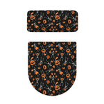 Halloween Skeleton And Pumpkin Print Toilet Lid And Tank Cover Set