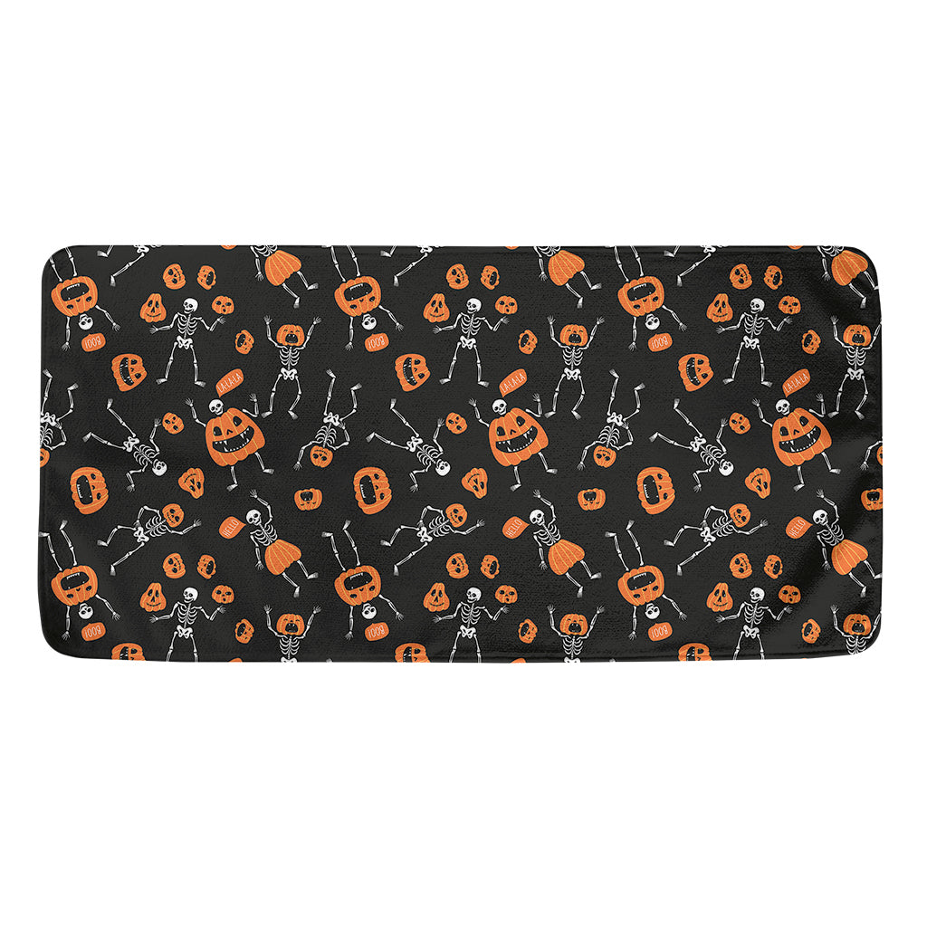 Halloween Skeleton And Pumpkin Print Towel