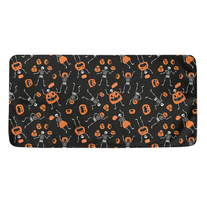 Halloween Skeleton And Pumpkin Print Towel