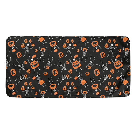 Halloween Skeleton And Pumpkin Print Towel