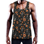 Halloween Skeleton And Pumpkin Print Training Tank Top