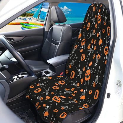 Halloween Skeleton And Pumpkin Print Waterproof Car Seat Cover
