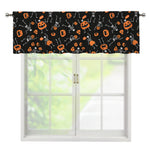 Halloween Skeleton And Pumpkin Print Window Valance