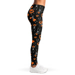 Halloween Skeleton And Pumpkin Print Women's Leggings