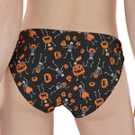 Halloween Skeleton And Pumpkin Print Women's Panties