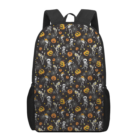 Halloween Skeleton Party Pattern Print 17 Inch Backpack