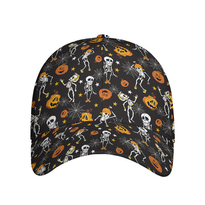 Halloween Skeleton Party Pattern Print Baseball Cap