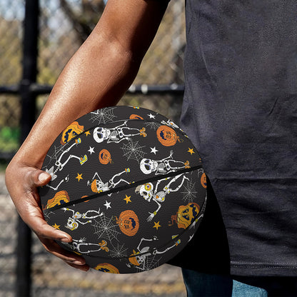 Halloween Skeleton Party Pattern Print Basketball