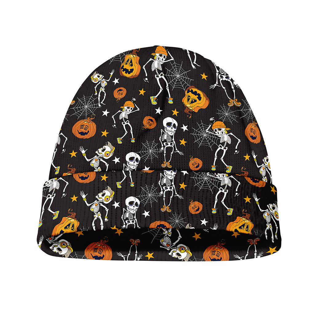 Halloween Skeleton Party Pattern Print Beanie