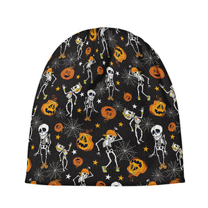 Halloween Skeleton Party Pattern Print Beanie