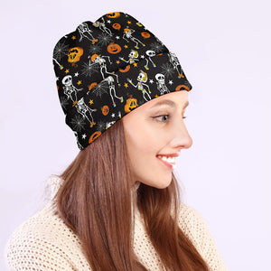 Halloween Skeleton Party Pattern Print Beanie