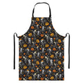 Halloween Skeleton Party Pattern Print Bib Apron With Pocket