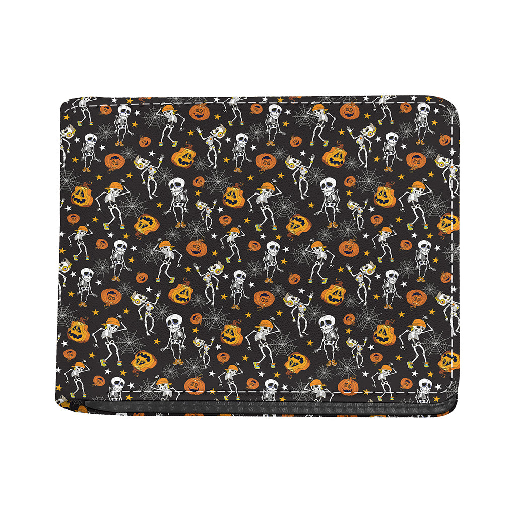 Halloween Skeleton Party Pattern Print Bifold Wallet