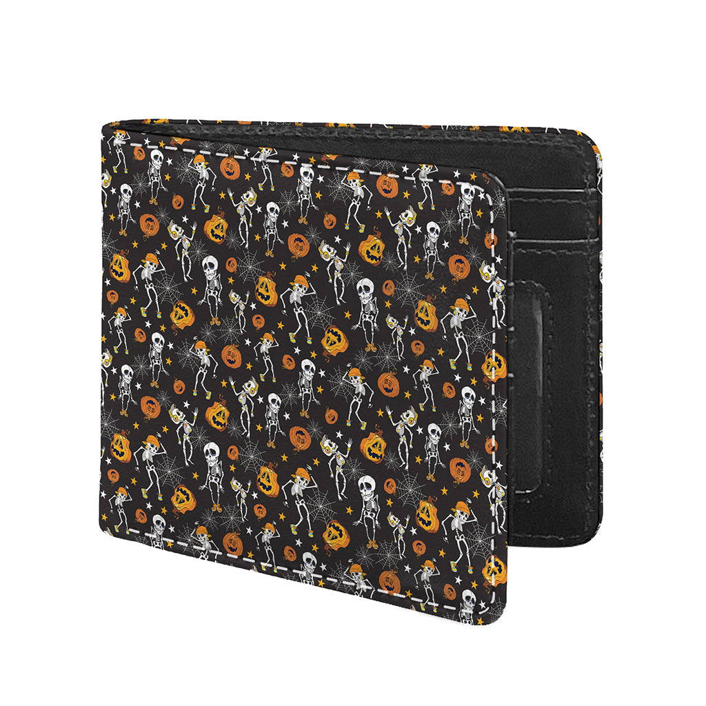 Halloween Skeleton Party Pattern Print Bifold Wallet
