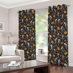 Halloween Skeleton Party Pattern Print Blackout Grommet Curtains